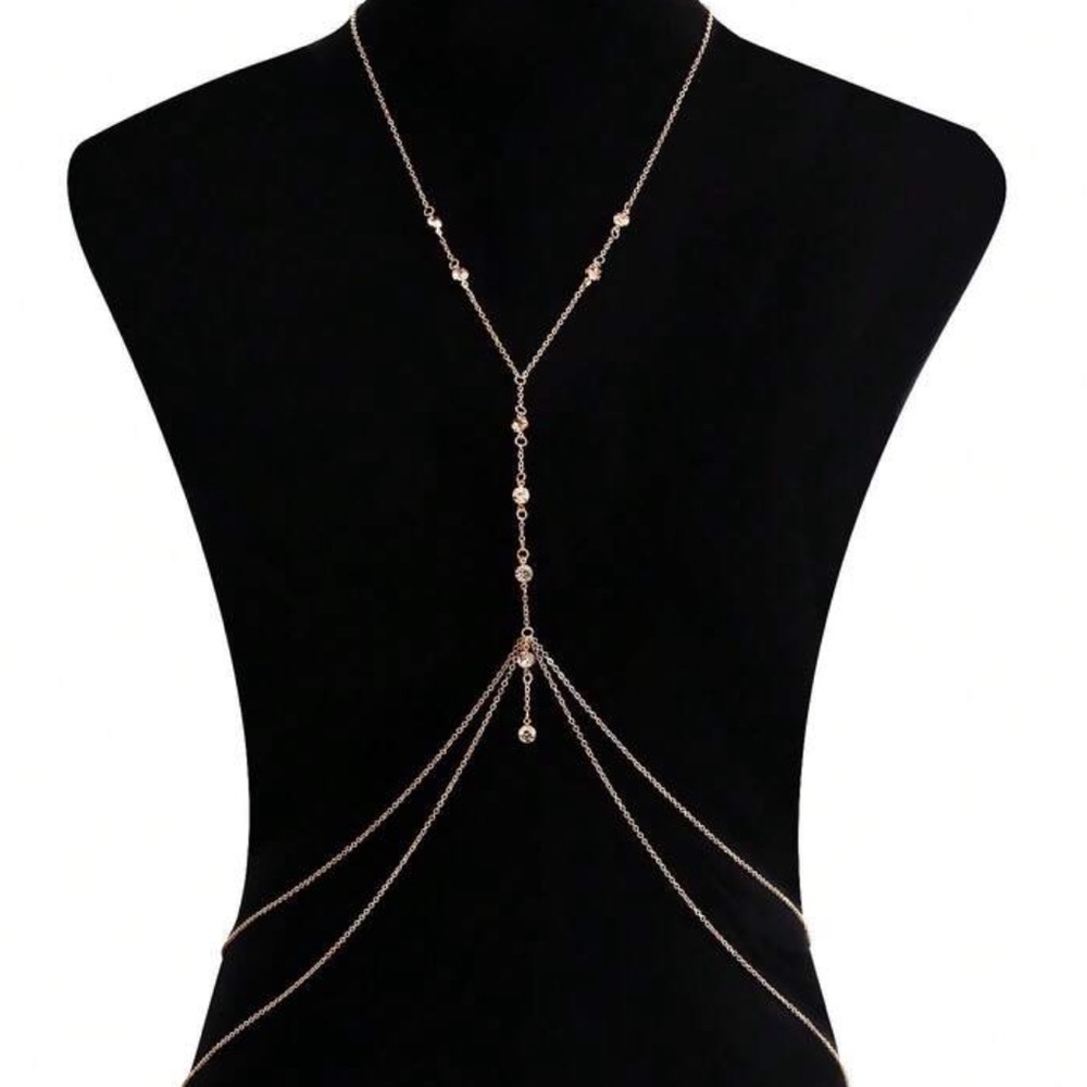 Chain Neck Gold Necklace R259 - Picture 2 of 2